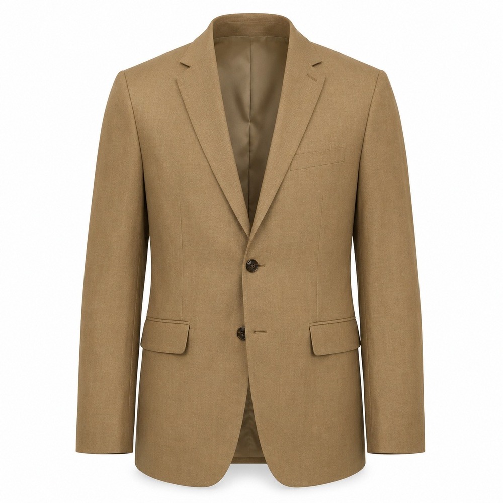 HM Premium Selection Linen Slim Fit Blazer Khaki 2-Button Jacket Mens 52R NEW